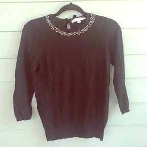 Chic sparkly collar toe back sweater from LOFT